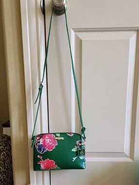 kate spade Green Floral Crossbody with Pink and Purple Blooms